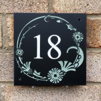 Art Nouveau Slate House Sign Number - THISTLE DESIGN